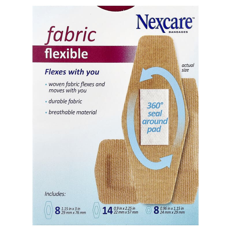 Flexible Fabric Bandages, Assorted, 30 Assorted Sizes