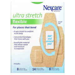 Nexcare, Ultra Stretch Flexible Bandagen, 30 verschiedene Größen