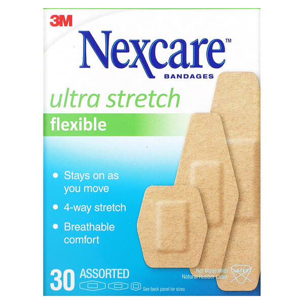 Nexcare, Ultra Stretch Flexible Bandagen, 30 verschiedene Größen