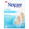 Clear Waterproof Bandages, 50 Assorted Sizes