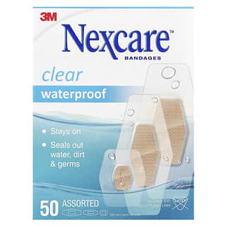 Nexcare, Clear Waterproof Bandages, 50 Assorted Sizes