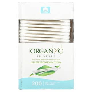 Organyc, Beauty, Bastoncillos de algodón orgánico, 200 unidades