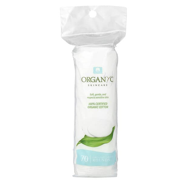 Organyc, 유기농 면 화장솜, 70개입
