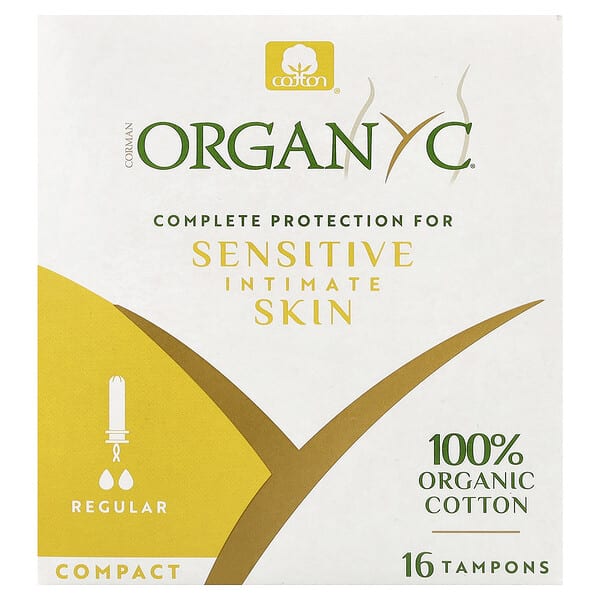 Organyc, Organic Tampons, Compact, Regular, 16 Tampons
