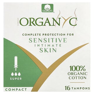 Organyc, Organic Tampons, Compact, Super, 16 Tampons