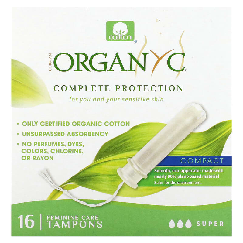 Organic Tampons, Compact, Super, Tampons