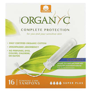 Organyc, Tampons biologiques, Compacts, Super Plus, 16 tampons