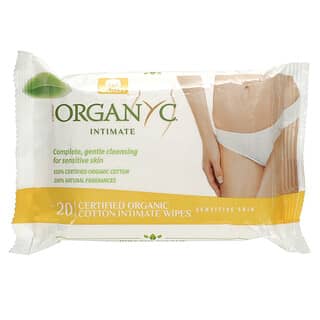 Organyc, Intimate, Cotton Wipes, 20 Wipes