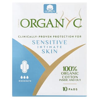 Organyc, органические хлопковые прокладки, для умеренного объема выделений, 10 шт.