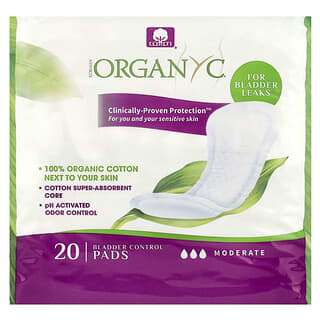 Organyc, Bladder Control Pads, Moderate, 20 Pads