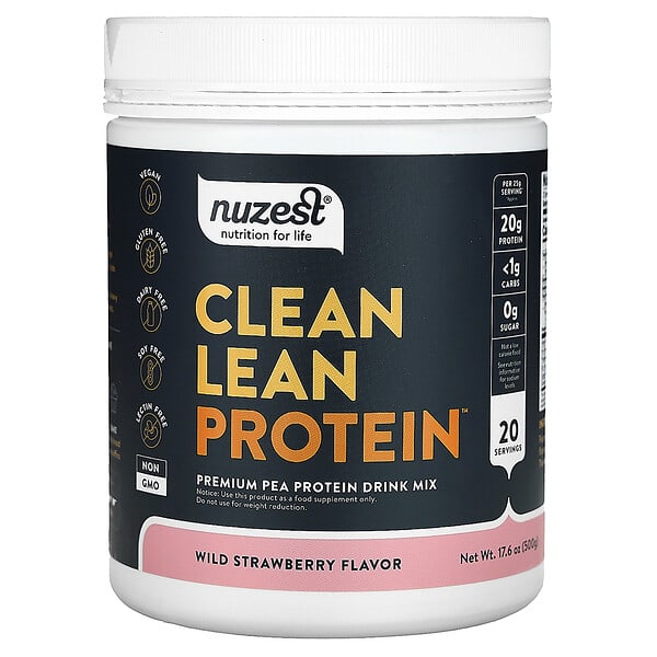 Nuzest, 깨끗한 순지방 단백질, 야생 딸기, 500g(17.6oz)