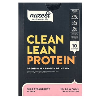 Nuzest, 청정 저지방 단백질, 야생 딸기, 10팩, 팩당 25g(0.9oz)