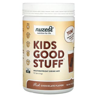 Nuzest, Kids Good Stuff, Mélange à boire multinutritif, Saveur riche en chocolat, 225 g