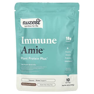 نوزيست‏, Immune Amie™, Plant Protein Plus+, Natural Chocolate, 8.8 oz (250 g)