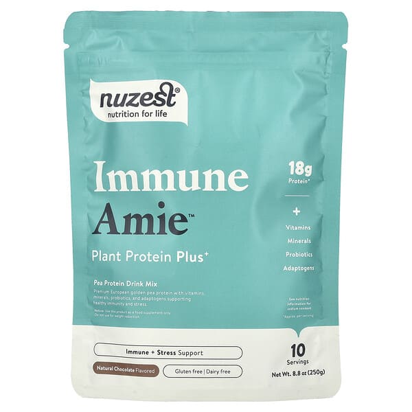 Nuzest Immune Amie™, Plant Protein Plus+, Natural Chocolate, 8.8 oz (250 g)