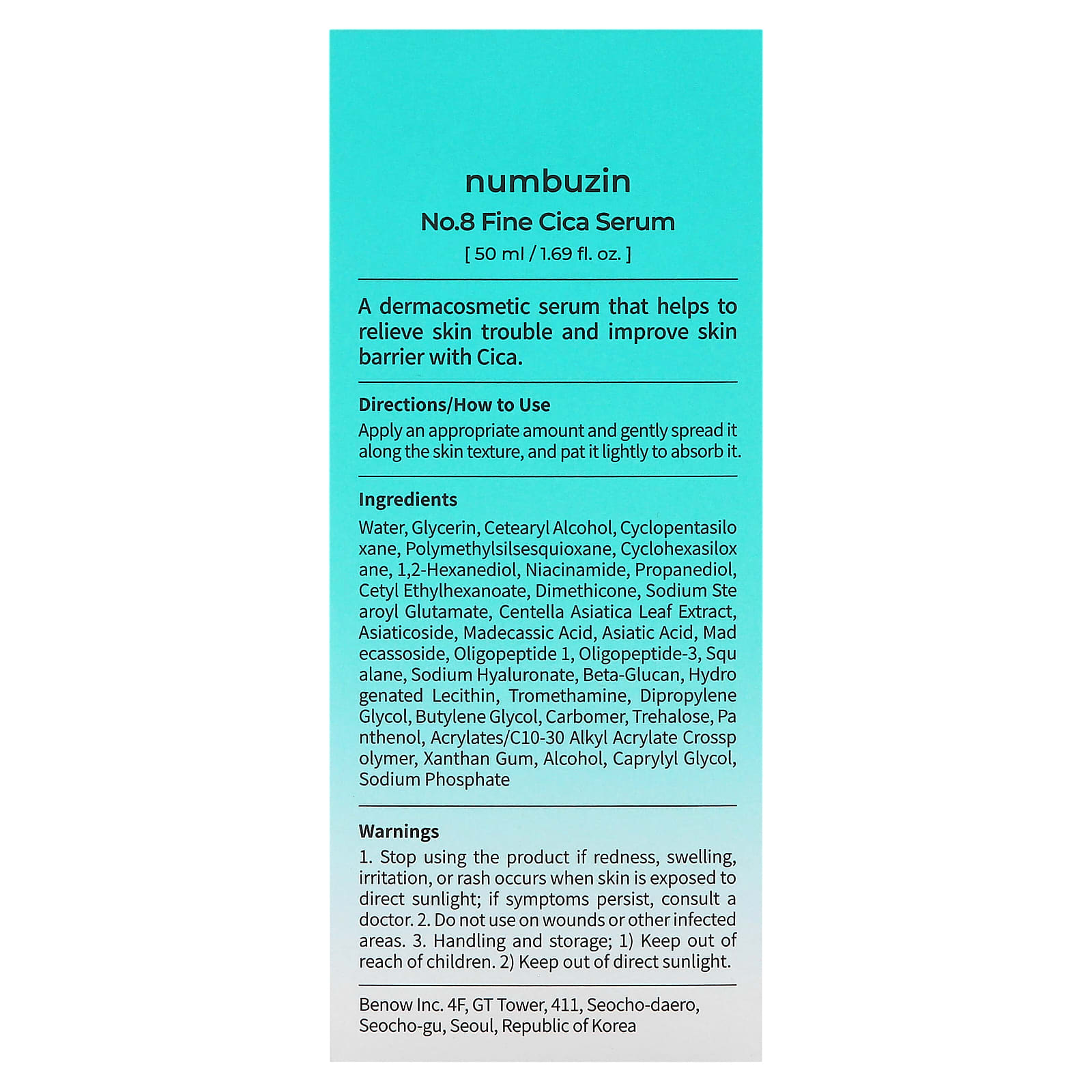 numbuzin-no-8-fine-cica-serum-1-69-fl-oz-50-ml