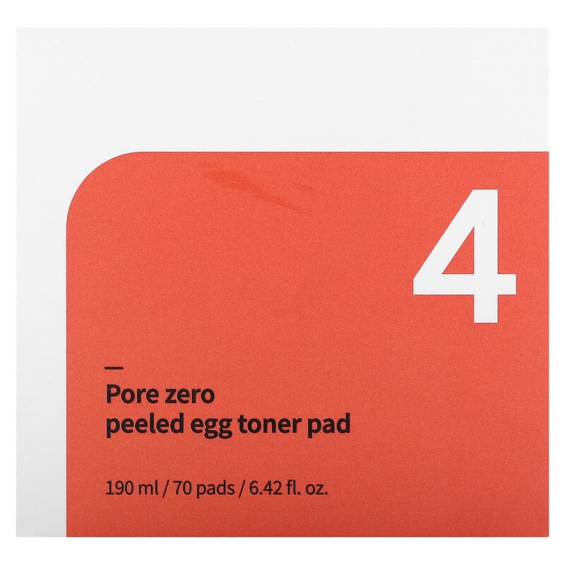 No.4 Pore Zero Peeled Egg Toner Pad, 70 Pads, 6.42 fl oz