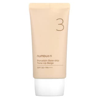 Numbuzin, No.3 Porcelain Base-Skip, Tone Up Beige, SPF 50+ PA++++, 1.69 fl oz (50 ml)