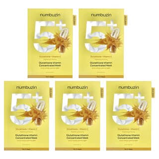 Numbuzin, Mascarilla de belleza concentrada con glutatión y vitaminas N.º 5, 5 láminas, 27 ml (0,91 oz. líq.) cada una