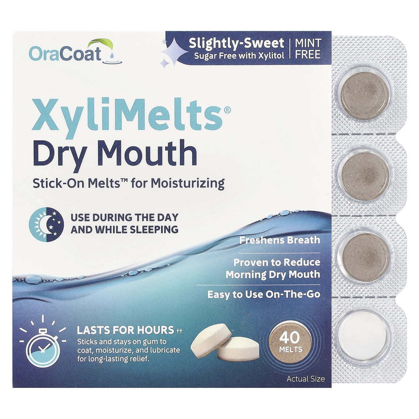 XyliMelts® Dry Mouth、微糖、40粒