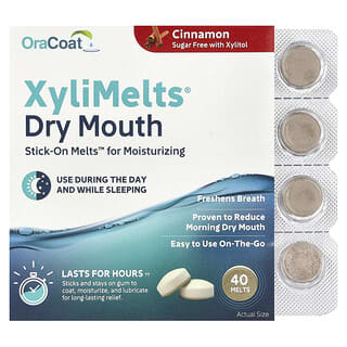 OraCoat, XyliMelts para la boca seca, Canela, 40 discos