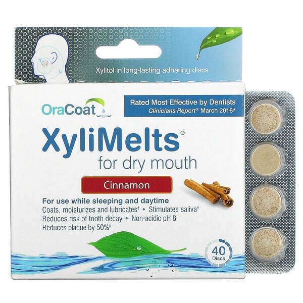 OraCoat, XyliMelts für trockenen Mund, Zimt, 40 Scheiben