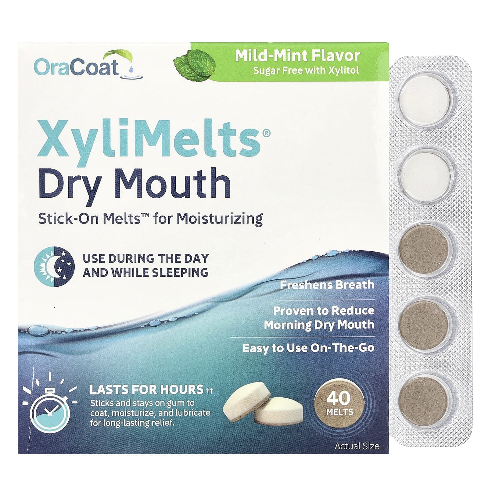 XyliMelts®（キリシメルツ）Dry Mouth、マイルドミント、メルト40粒