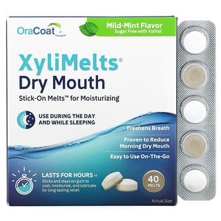 OraCoat, XyliMelts for Dry Mouth, Mild-Mint, 40 Melts