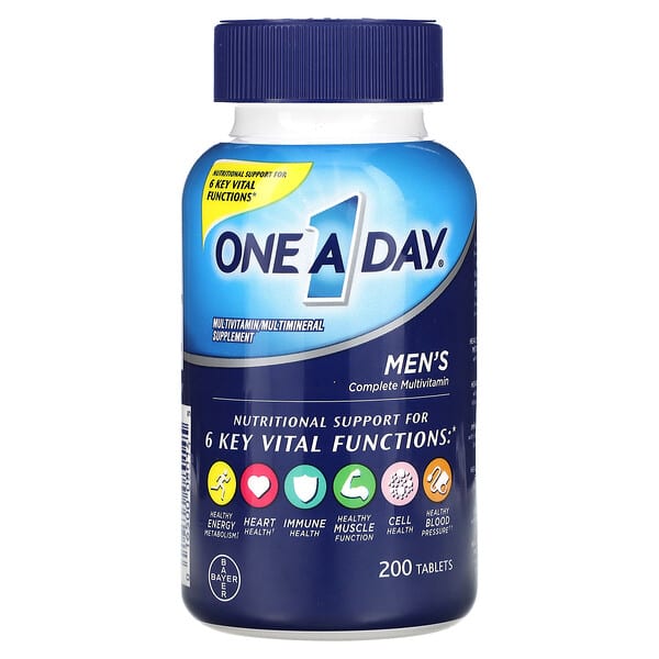 One-A-Day, Men's Complete Multivitamin, Rundum-Multivitaminpräparat für Männer, 200 Tabletten