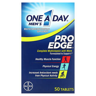 One-A-Day, Pro Edge para hombres, Suplemento multivitamínico completo con más, 50 comprimidos