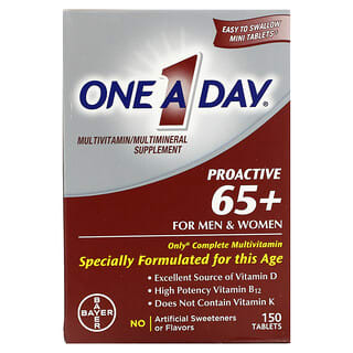 One-A-Day, プロアクティブ65＋、マルチビタミン／マルチミネラルサプリメント、男性＆女性用、タブレット150粒
