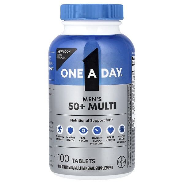 One-A-Day, Mężczyźni 50+, kompletna multiwitamina/suplement multimineralny, 100 tabletek