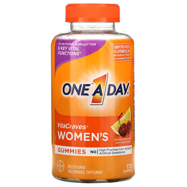 One-A-Day, Women's VitaCraves, Multivitamin/Multimineral Supplement, 170 Gummies