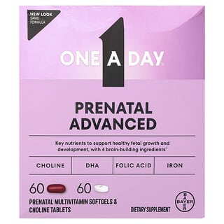 One-A-Day, Prenatal Advanced, 60 Multivitamin Softgels & 60 Choline Tablets