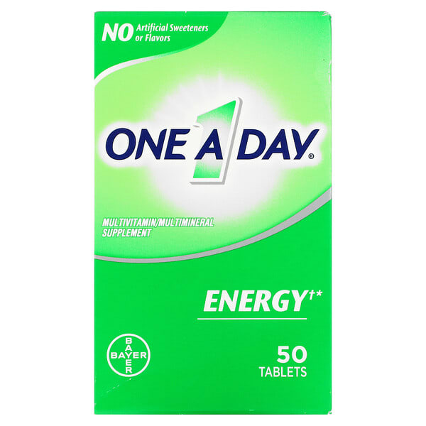One-A-Day, Energia, Suplemento Multivitamínico / Multimineral, 50 Comprimidos