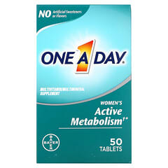 One-A-Day, Metabolismo Ativo para Mulheres, Suplemento Multivitamínico / Multimineral, 50 Comprimidos
