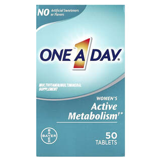 One-A-Day, Women's Active Metabolism、マルチビタミン／マルチミネラルサプリメント、タブレット50粒