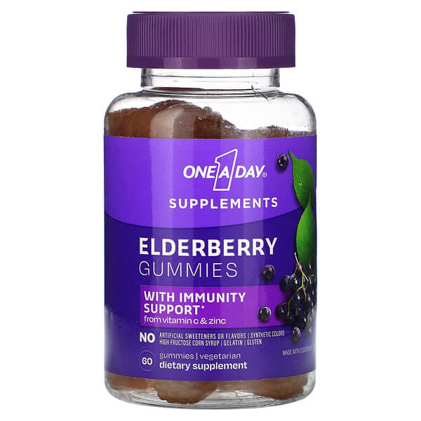 OneADay, Supplements, Elderberry, 60 Gummies