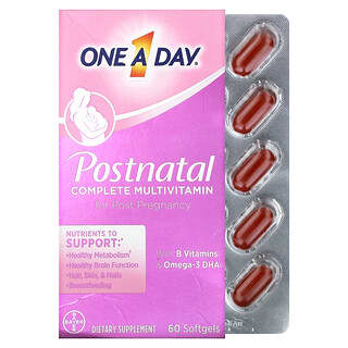 One-A-Day, Multivitamines complètes postnatales, 60 capsules à enveloppe molle