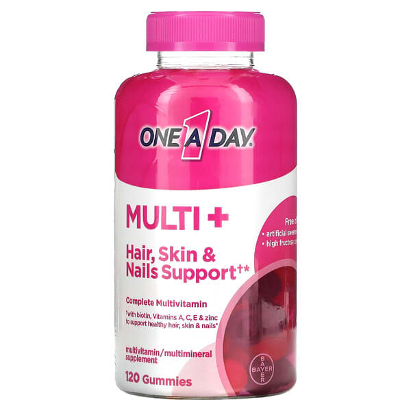 One-A-Day‏, Multi + לשיער, לעור ולציפורניים, 120 סוכריות גומי