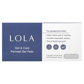 Lola, Hot & Cold Perineal Gel Pads, 2 Pads