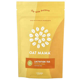 Oat Mama, 泌乳支持茶，热带柑橘味，无咖啡萃取，14 茶包，32 克