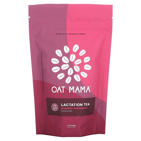 Oat Mama, Lactation Tea, Blueberry Pomegranate, Caffeine Free, 14 Tea Bags, 32 g