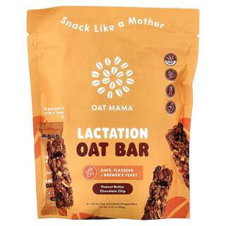 Oat Mama, Barrita de avena para la lactancia, Mantequilla de maní y chips de chocolate, 5 barritas, 35 g (1,27 oz) cada una