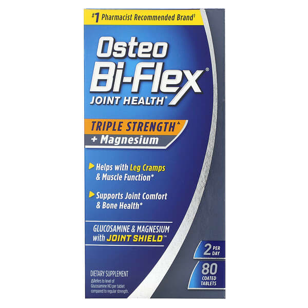 Osteo Bi-Flex, Joint Health, Triple Strength + Magnesium, 80 Coated Tablets