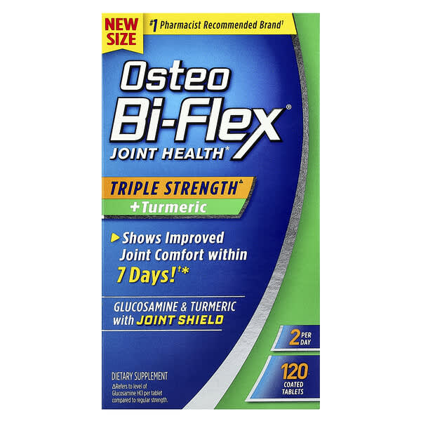 Osteo Bi-Flex, 關節健康 + 姜黃包衣片劑，三倍強度，120 片