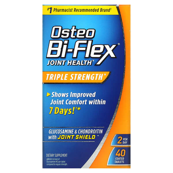 Osteo Bi-Flex (أوستيو باي-فليكس)‏, صحة المفاصل، قوة ثلاثية، 40 قرصًا مغلفًا