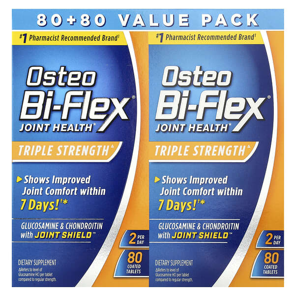 Osteo Bi-Flex, 關節健康，三重功效，2 包，每包 80 片包衣片劑
