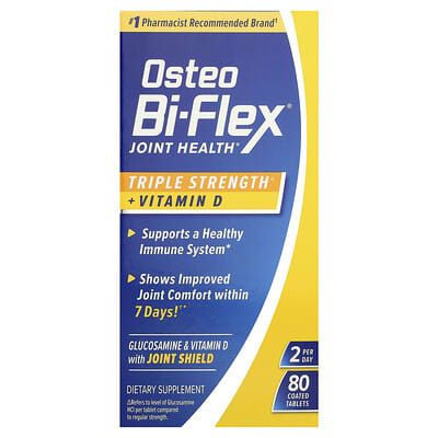 Osteo Bi-Flex, Triple Action Joint Health Support Coated Tablets with Vitamin D, 80 Tablets