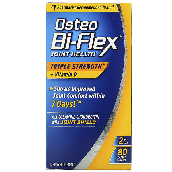 Osteo Bi-Flex, Salud de las articulaciones, Triple concentración más vitamina D, 80 comprimidos recubiertos
